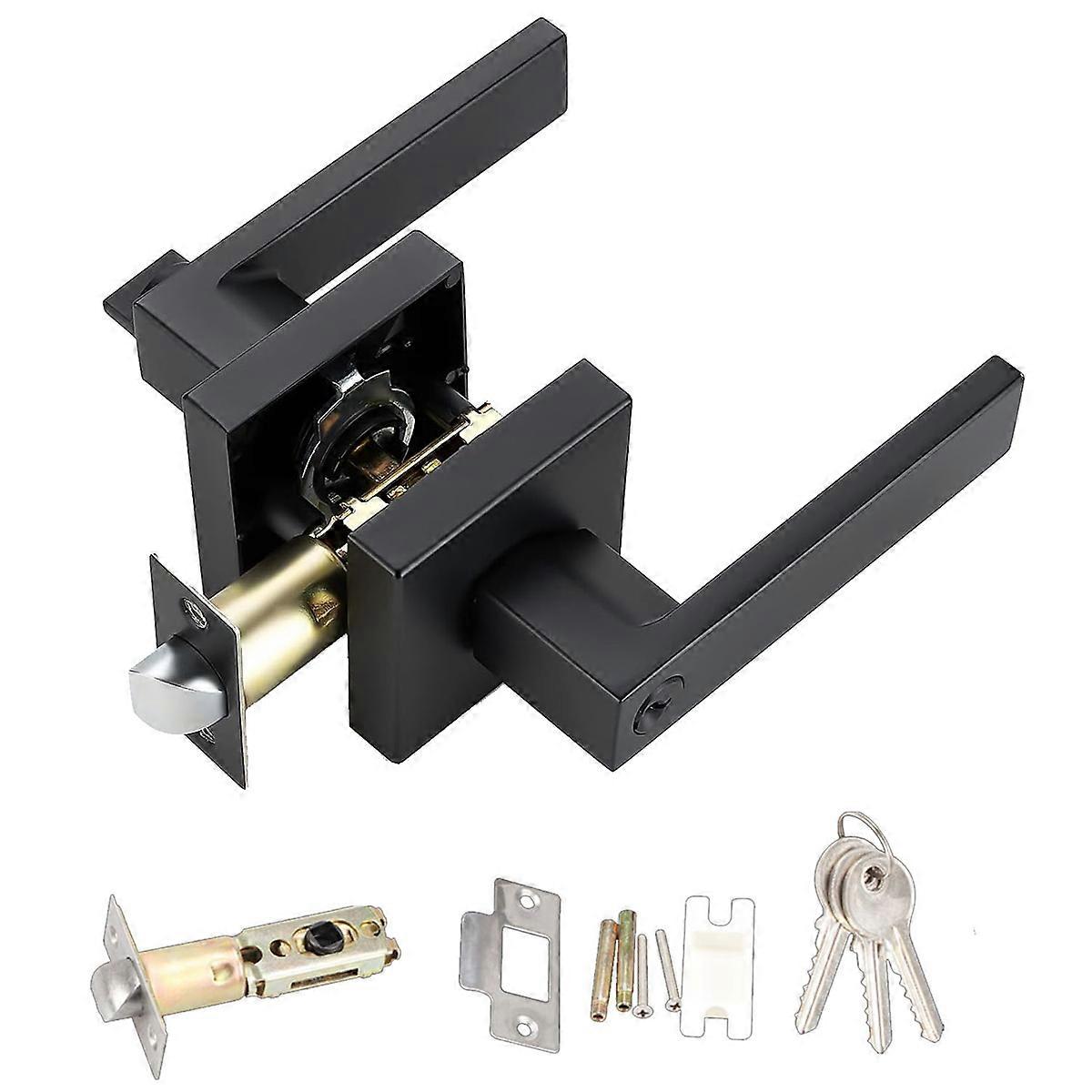 Door Lever Door Lock Square Door Handles Entry Door Levers,With key