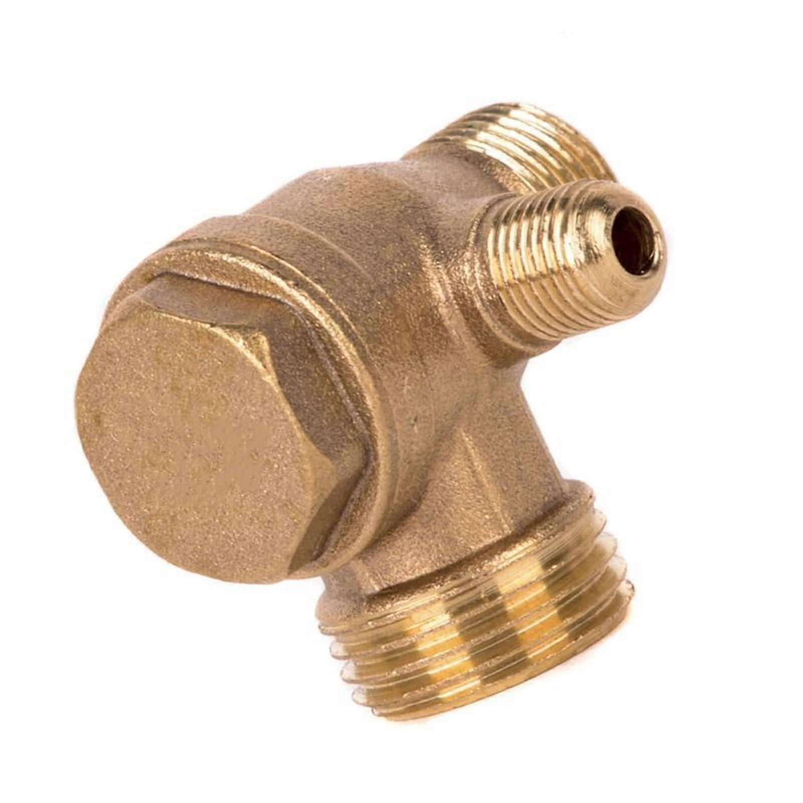 3 Port Brass Male Threaded Check Valve Connector for Air Compressor Tool, 1 Piece, Durable and Reliable Performance
