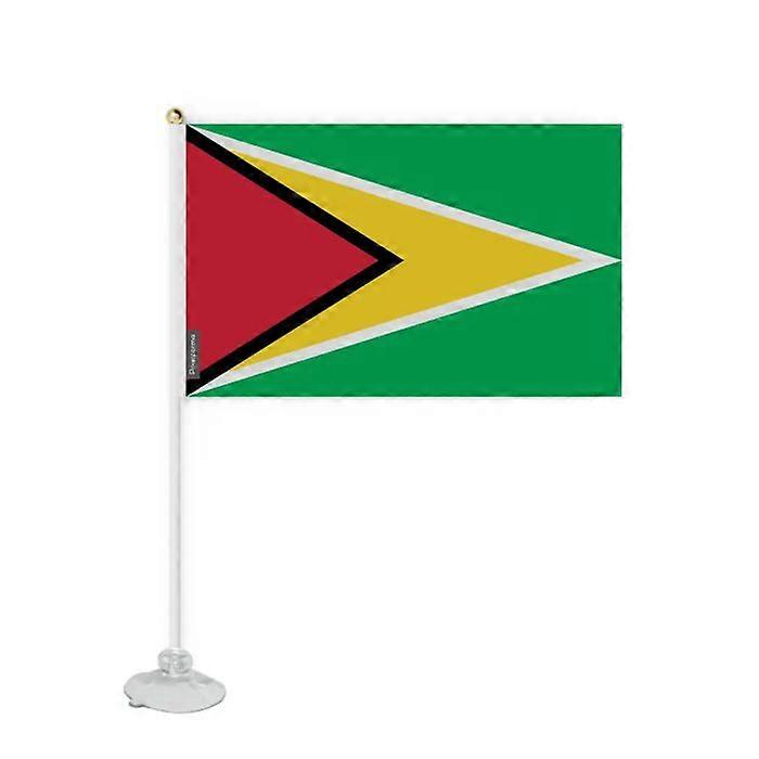 Flag - Guyana - Mini Suction Cup Flag - 14 x 21 cm - Polyester - Double-sided Print
