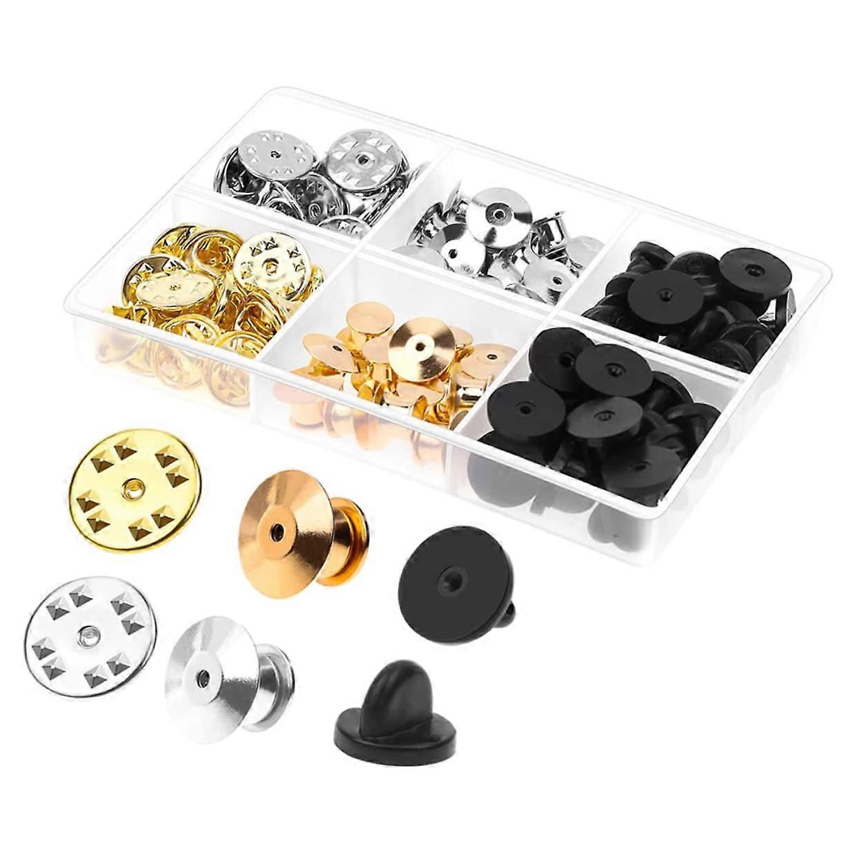 Convenient Pin Keeper Metal Pin Backs for Enamel Pins, 84pcs Locking Clutch Backing for DIY Crafts and Accessories