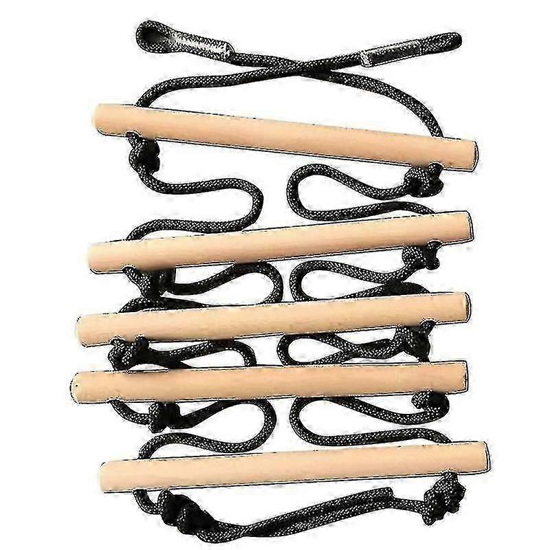 Rope Ladder For Kids Climbing Obstacle 5 Rungs Wooden Swing Rope Ladder With 2 Hooks Swing_fc31 -CN
