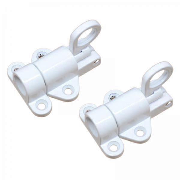 6x2pcs/set Cabinet Pull Spring Load Automatic Door Latch Hasp Lock White