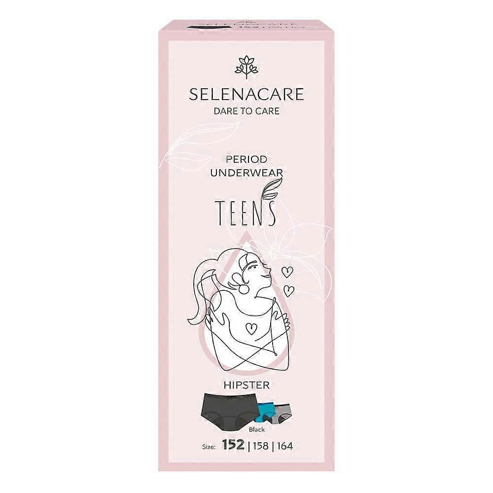 Selenacare TEENS period panties Hipster Black Size 152