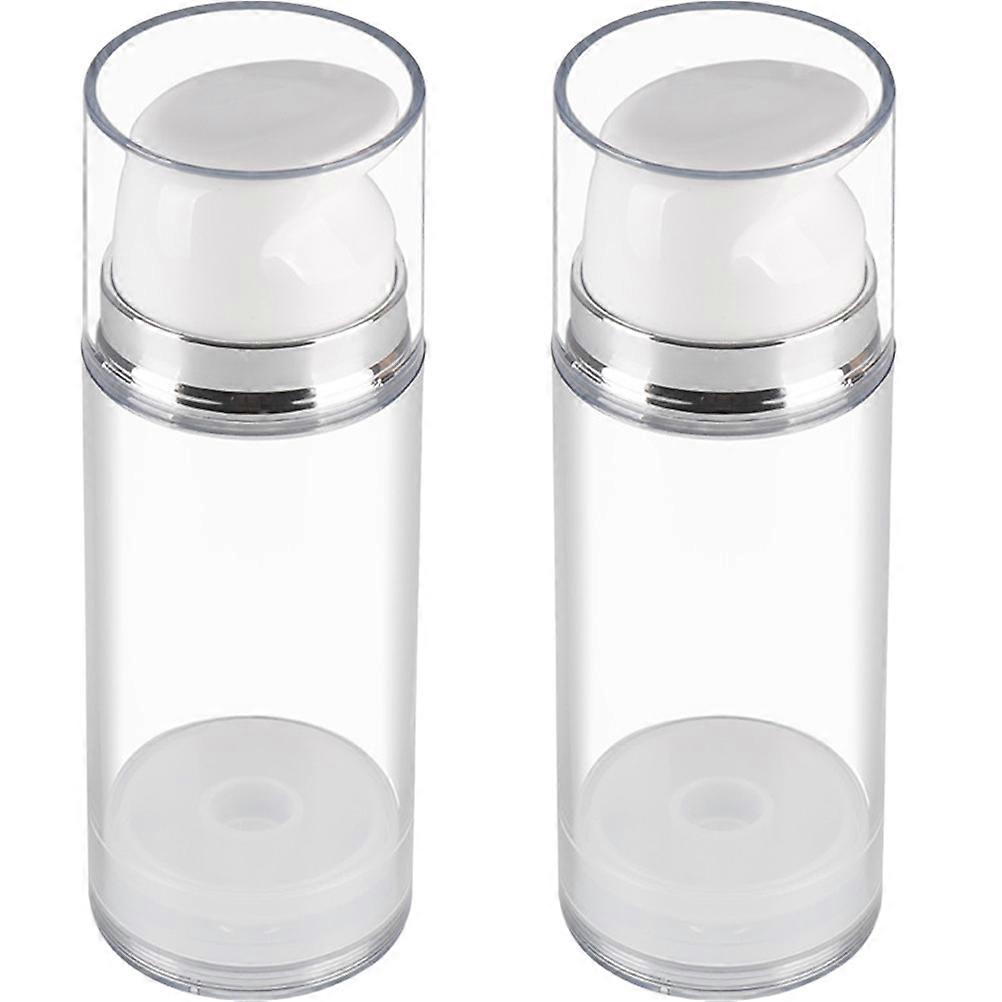 2pcs Airless Pump Bottles Refillable Travel Lotion Dispenser for Cosmetics, Creams, and Hand Use – Lightweight, Compact, Multipurpose Containers