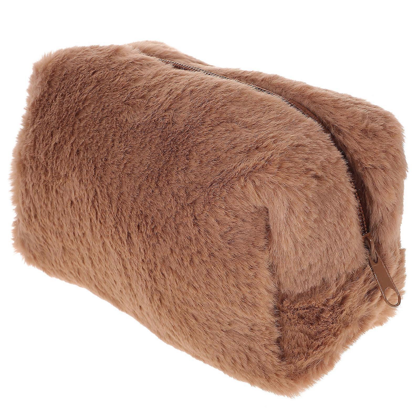 Plush Travel Makeup Bag, Portable Skincare Pouch & Cosmetics Organizer, Durable & Stylish Storage for Daily Essentials