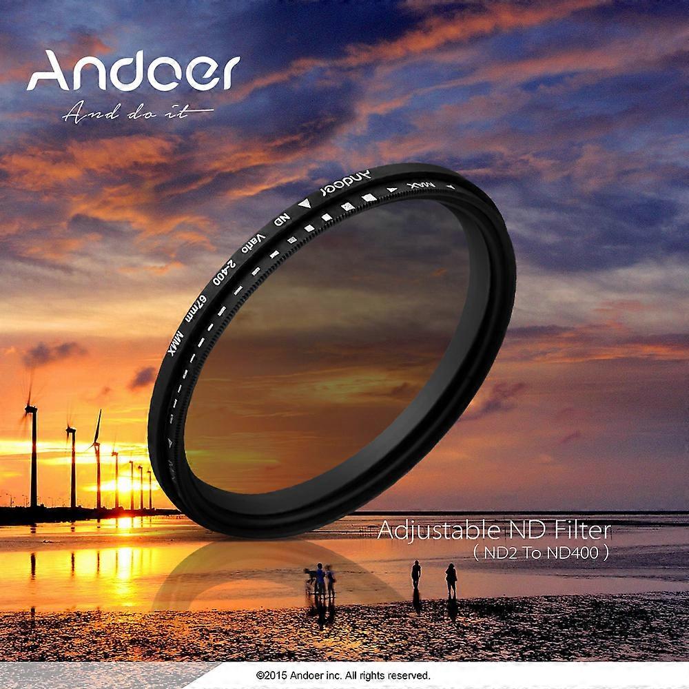Andoer 55mm Variable ND Filter ND2-ND400 for Canon Nikon DSLR - Perfect Light Control