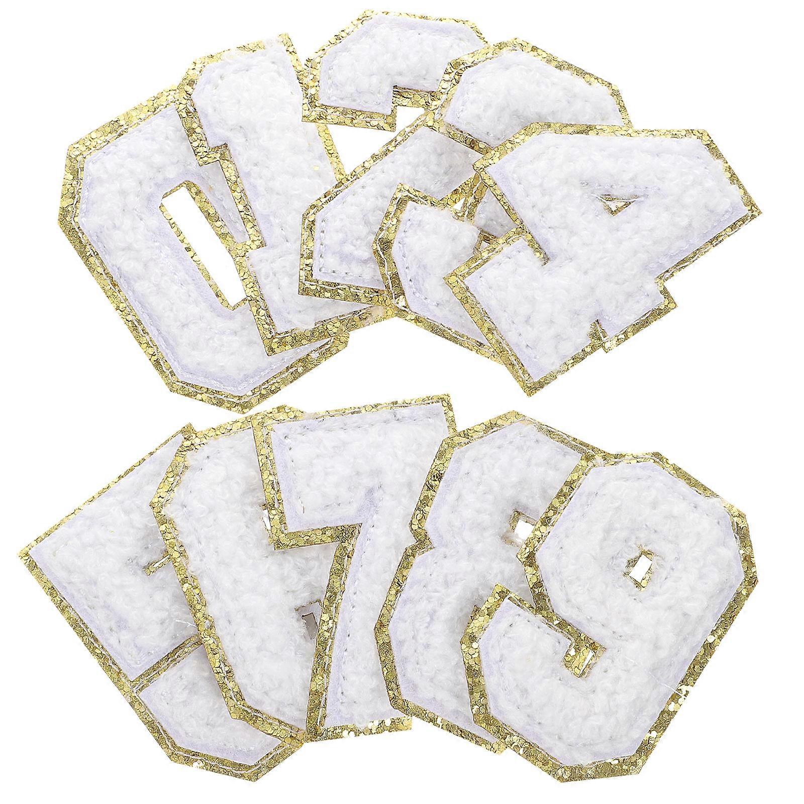 Iron On Patch Embroidered Applique Embroidery Patches Clothing Decoration Handicraft Enthusiasts 8x5cm White Polyester 20Pcs
