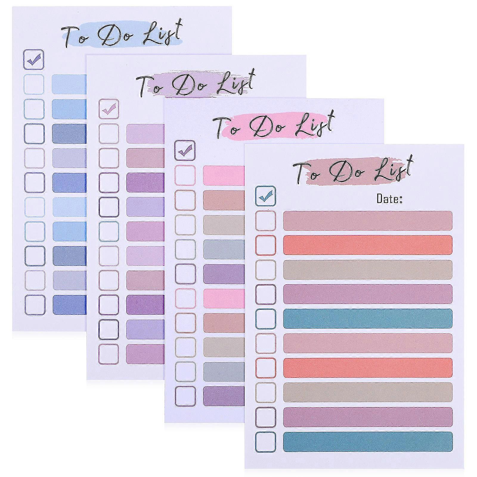 4pcs Planner Notepad Set   Portable To Do List Memo Pads with Strong Adhesive for School, Office, and Home Organization