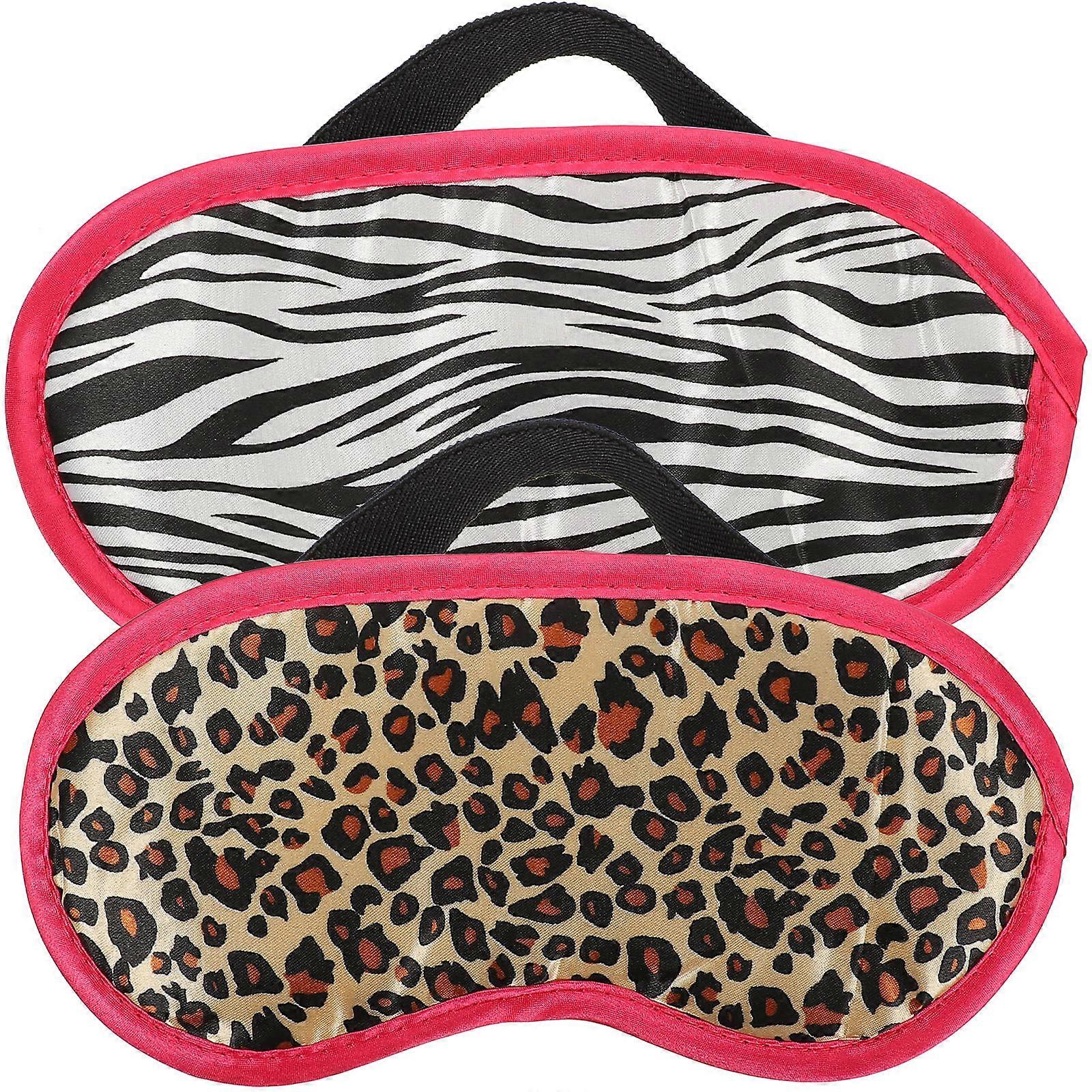 Sleeping Mask For Women Eye Cover Mask Light Blocker Leopard Print Breathable Eye Cover 2Pcs