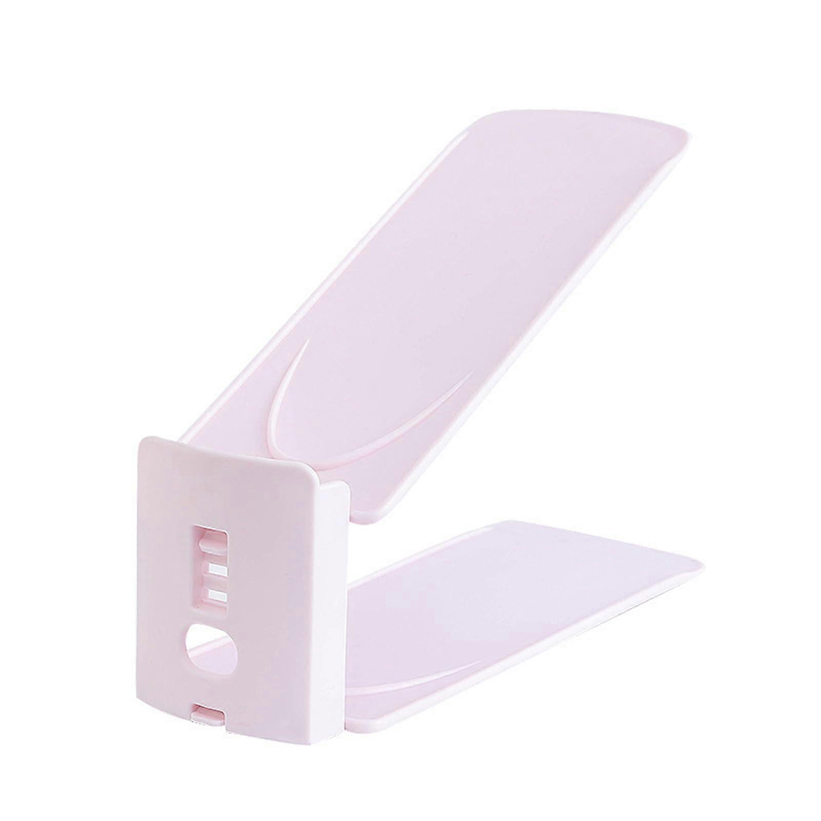 Adjustable, spacesaving shoe rack made of plastic, doublelayered shoe rack pink 27.010.03.5