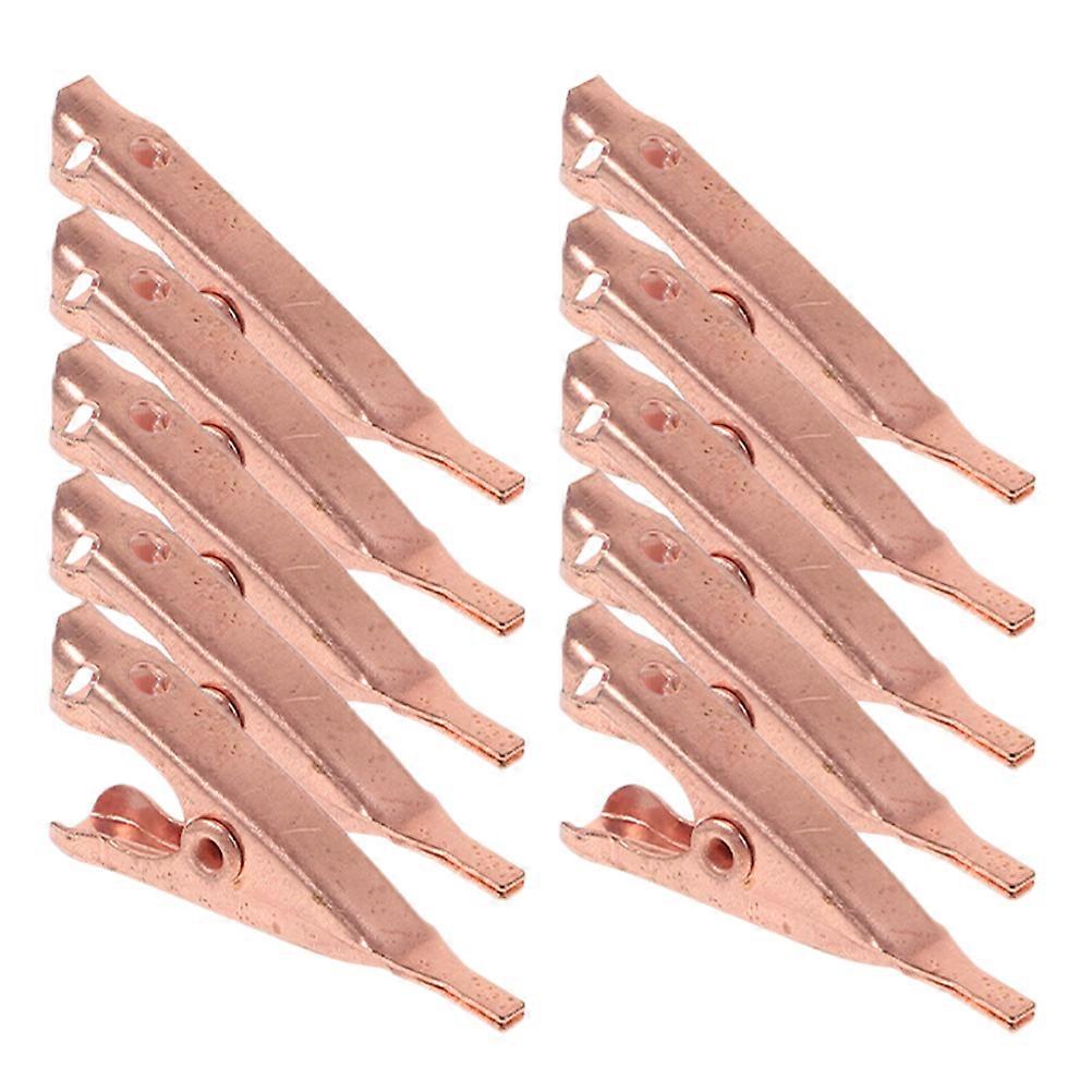 10PCS Copper Clips Flat Mouth Electrical Testing Clamps for Quick Temporary Wiring Connections in Confined Spaces