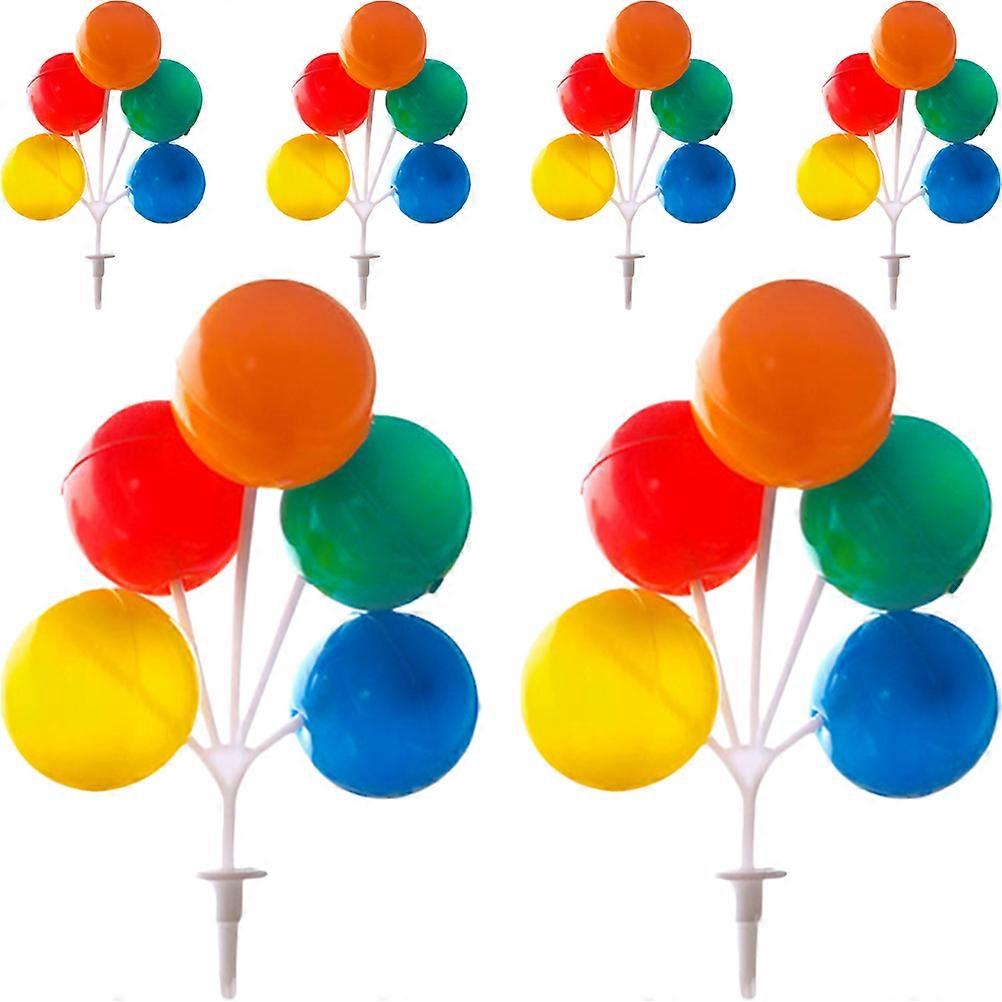Balloon Cake Toppers Dessert Toppers Assorted Color 12.50X8.50X4.50CM Cake Inserting Decors 6Pcs