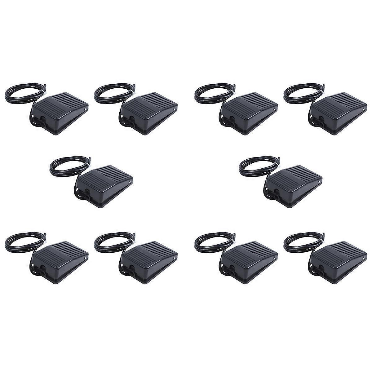 AC 250V 10A SPDT NO NC Antislip Plastic Foot Pedal Switch Black