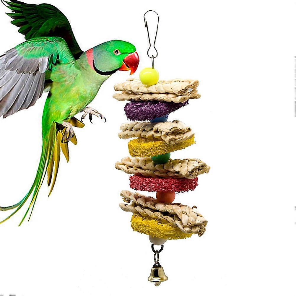 Parrot Bite Toy Natural Bird Toys with String Shape for Small Birds Entertainment 23 x 10 x 10 cm 1Pcs