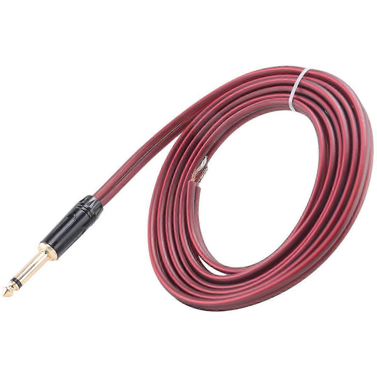 1/4 TS to Speaker Bare Wire,Audio Cable to 6.35mm Male Mono Adapter Replacement Open End Gold-Plated
