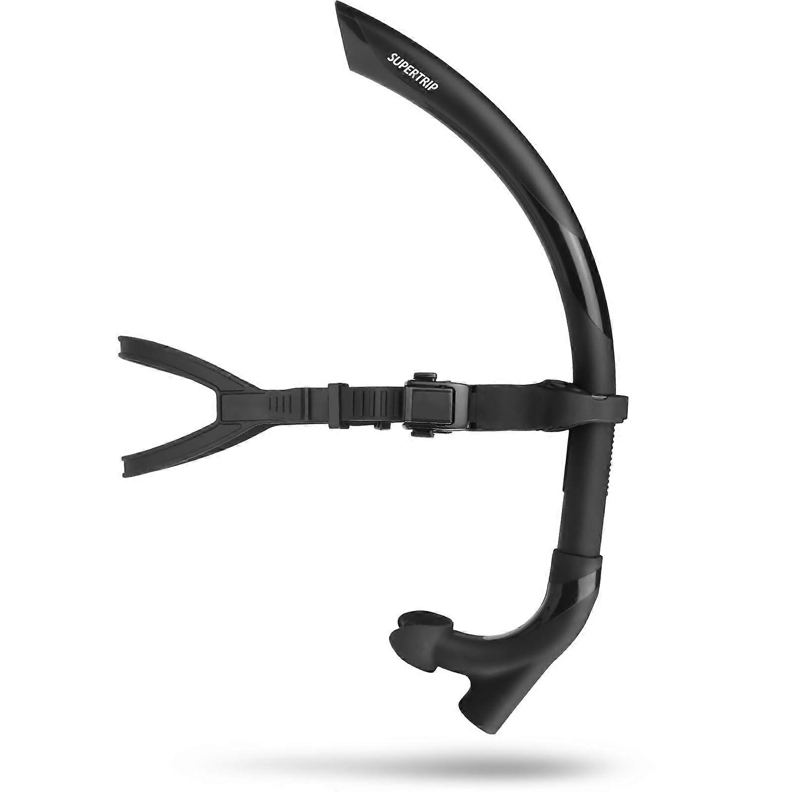 Swimming Snorkel Adult Swimmer Snorkel with Adjustable Strap Swivel Headband Snorkel Training in Pool and Open Water for Unisex Black1