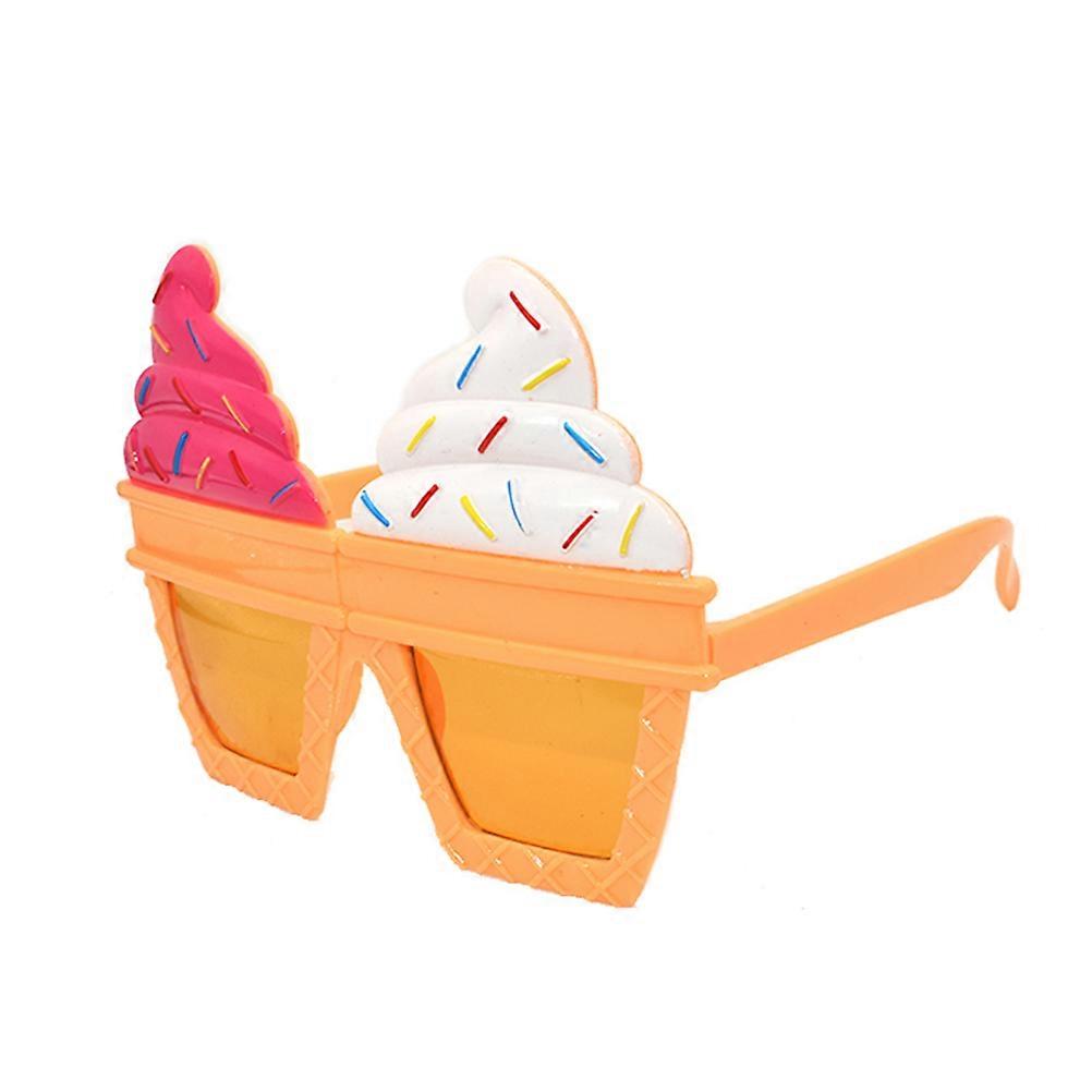Carnival Glasses Sunglasses Novelty Design Eyewear Photo Booth Props Ice Cream Cone Shaped Assorted Color 1Pcs