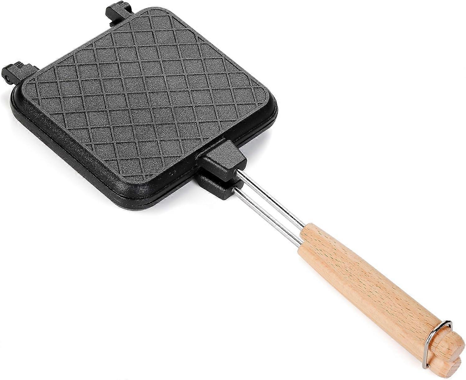 Sandwich Maker, Non-stick Grilled Pan with Handle, Stovetop Camping Toaster Aluminum Flip Pan