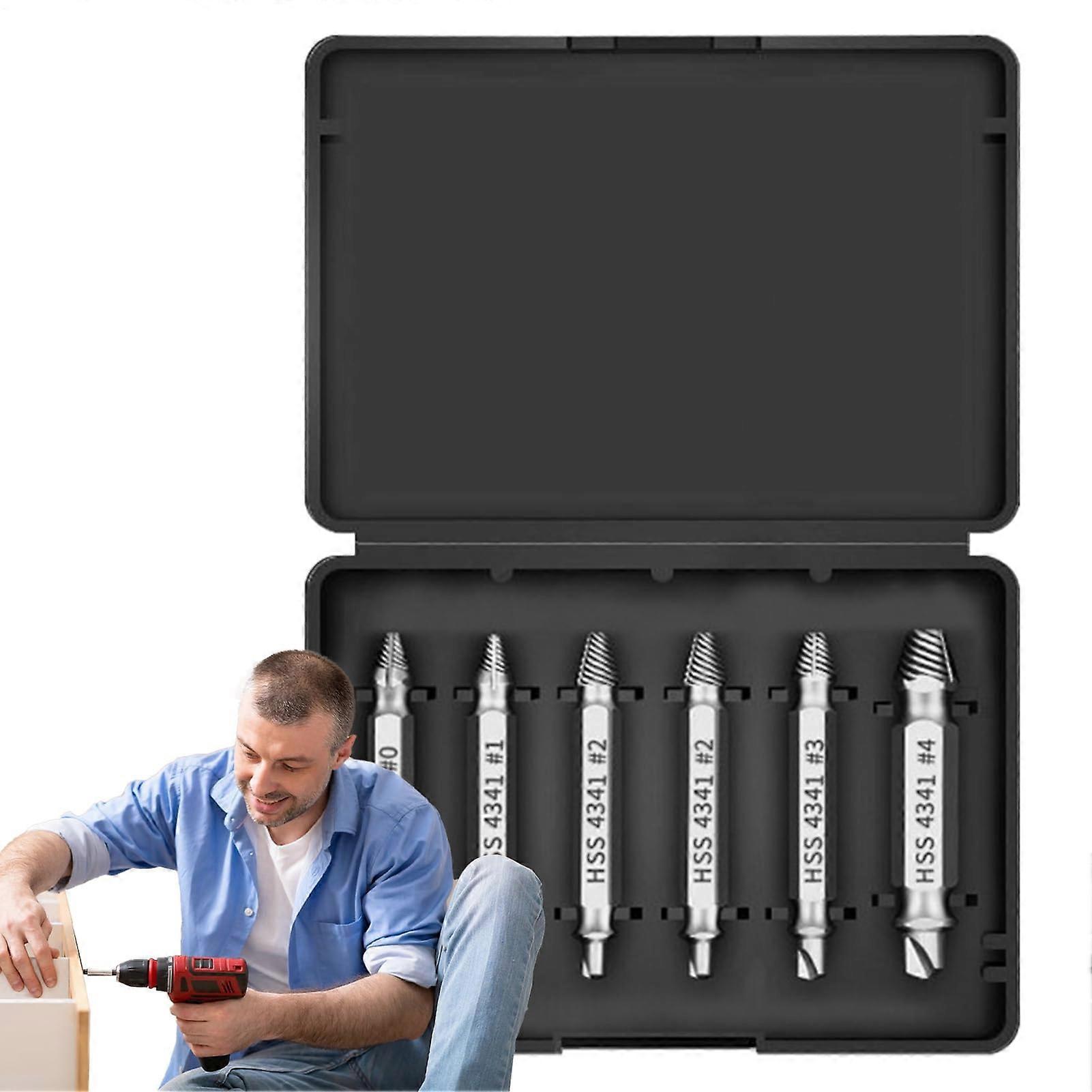 Damaged screw extractor set Household nut remover Ergonomic screw extractor for car repair, mechanical engineering craftwork Silver Ref: 6405