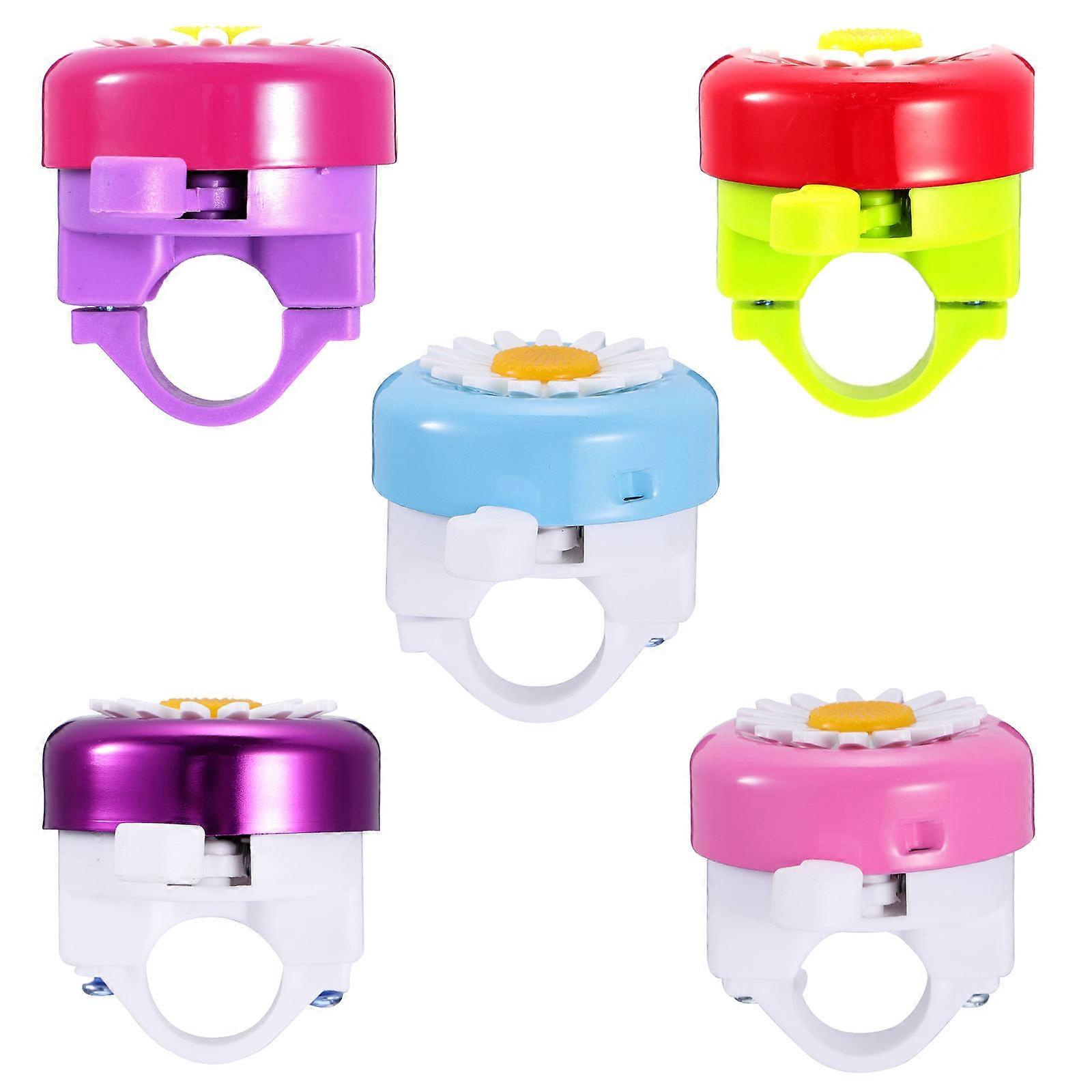 5pcs Flower Pattern Loud Bicycle Bell for Folding Bikes and Scooters – Durable Bike Accessories for Boys – Random Color