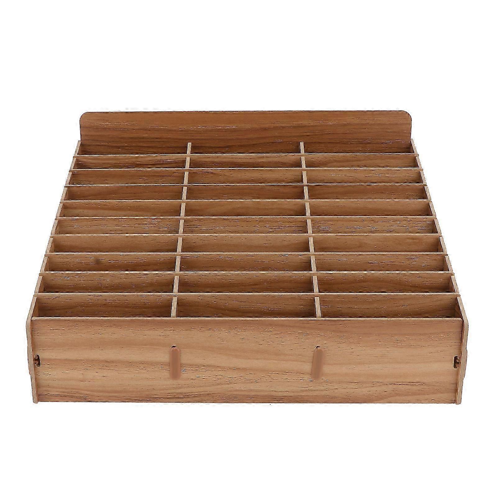 1PC Cell Phone Management Box Wooden Multi-grid Phone Storage Box (30 Grids)