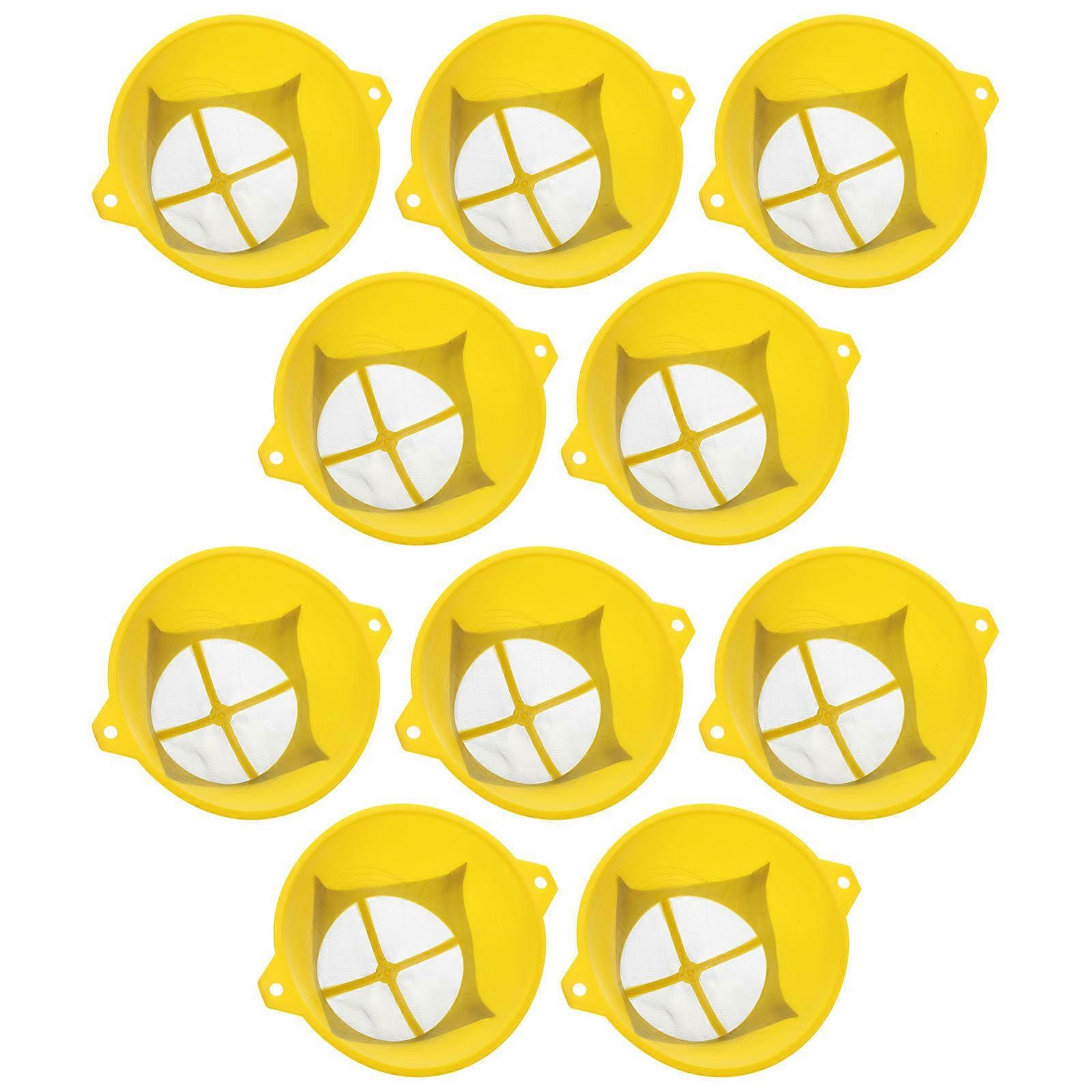 Yellow Paint Filter Funnel with Fine Mesh for Straining Impurities 10 Pieces