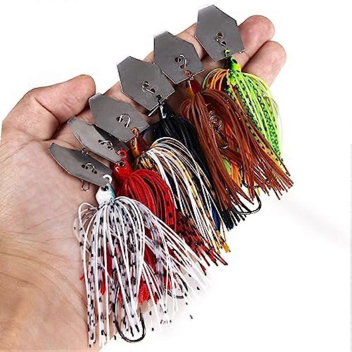 Fishing Bait Kit 6 Pieces 3.94 Inch Spinner Bait for Freshwater and Saltwater Bass Fishing Accessories 11g