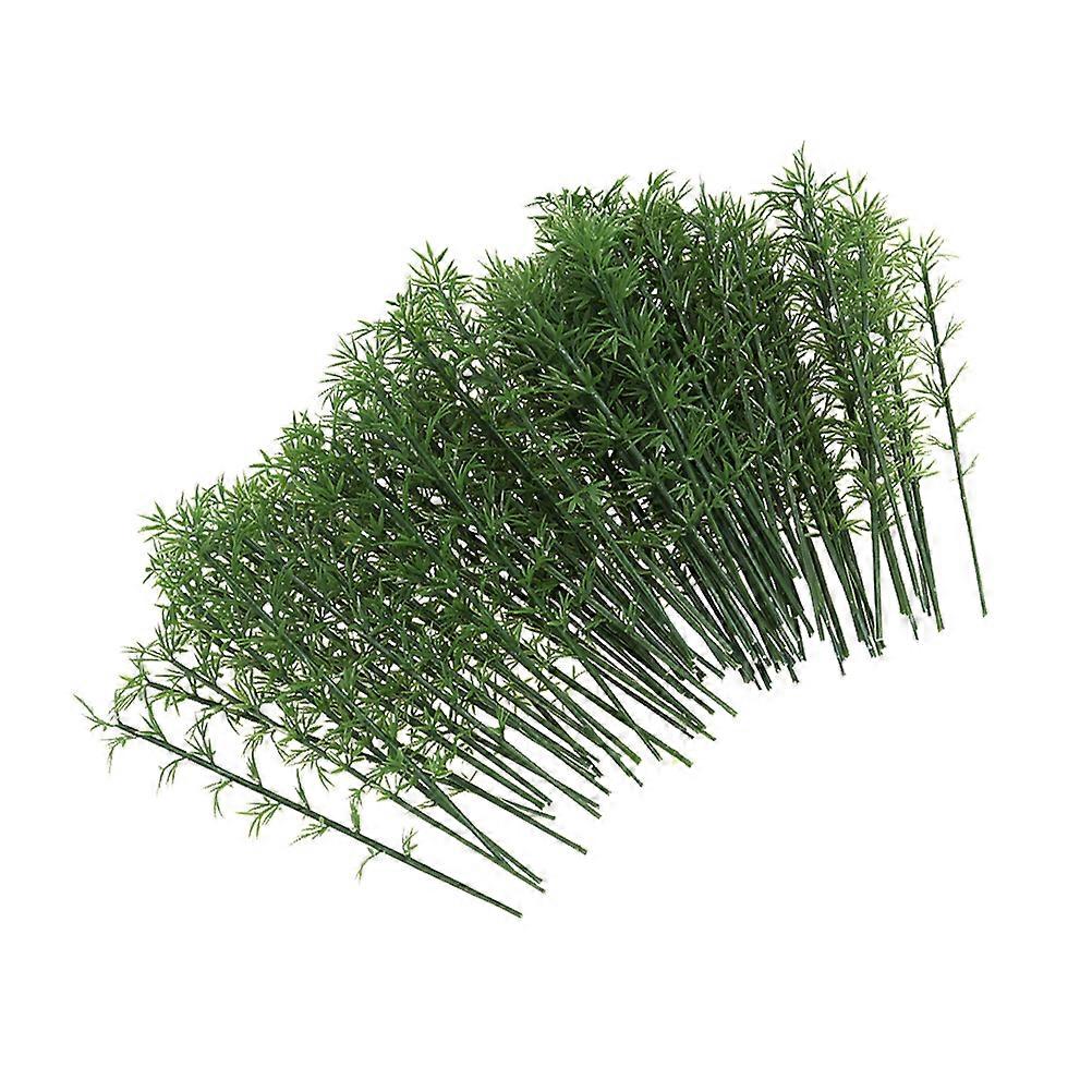 Tree Model Miniature Landscape Decoration Plastic Bamboo Trees For Diy Crafts Architecture 12x1cm 100Pcs Green