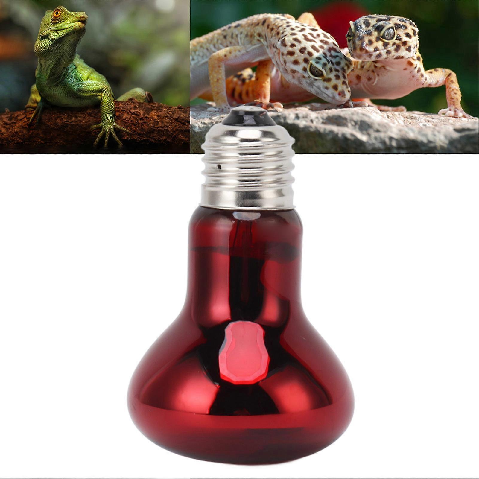 Reptile Heat Lamp Bulb E27 UVA Amphibian Basking Day and Night Heating Light Bulb for Bearded Dragon Lizard 220 to 240V Red