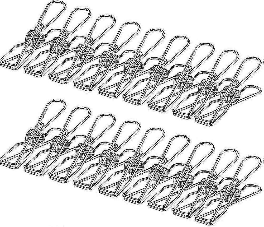 100 Pack Stainless Steel Clothesline Clips for Hanging Laundry