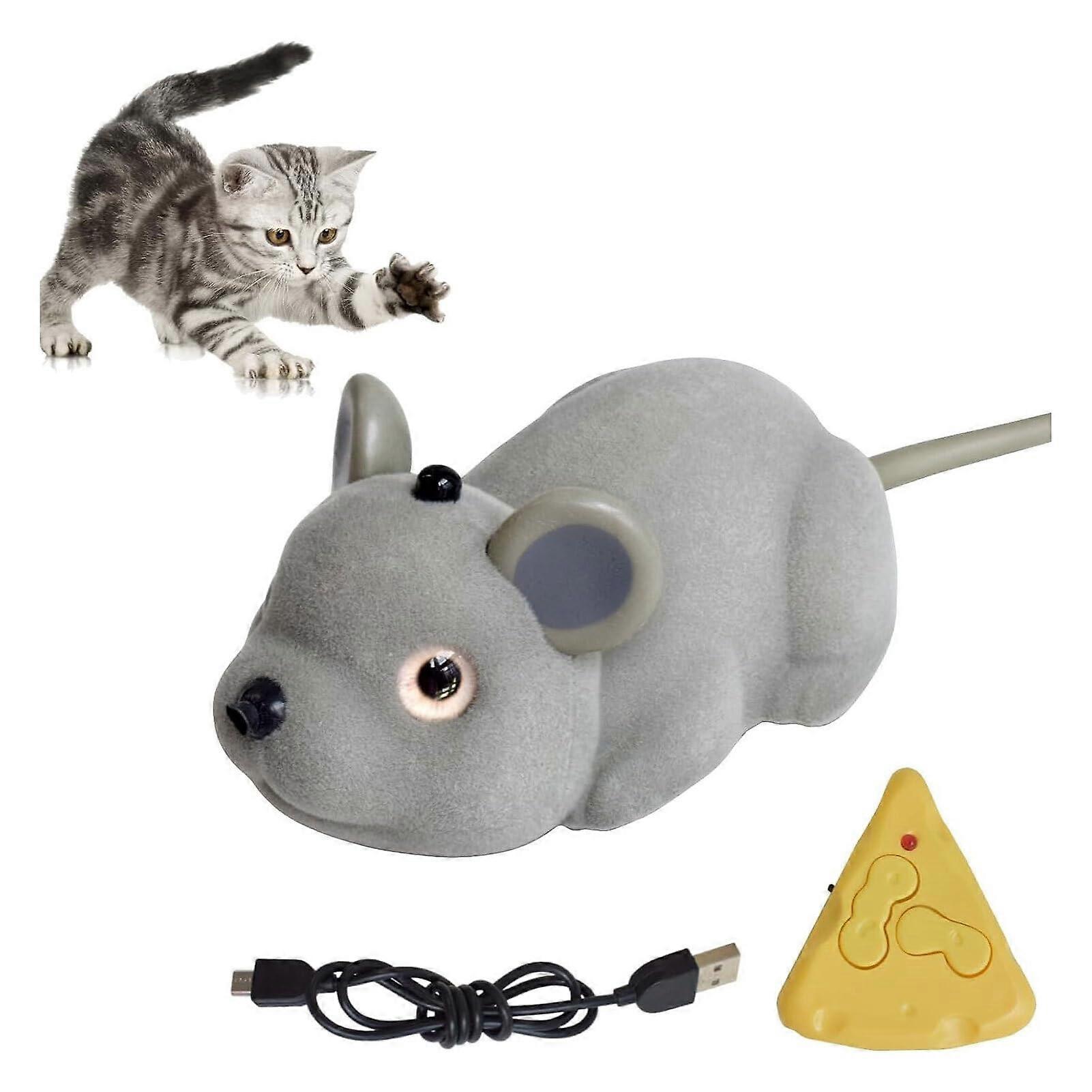 Remote Control Mouse Toy for Cats - Automatic Electronic Mouse with Obstacle Avoidance, Interactive Play, Battery Operated