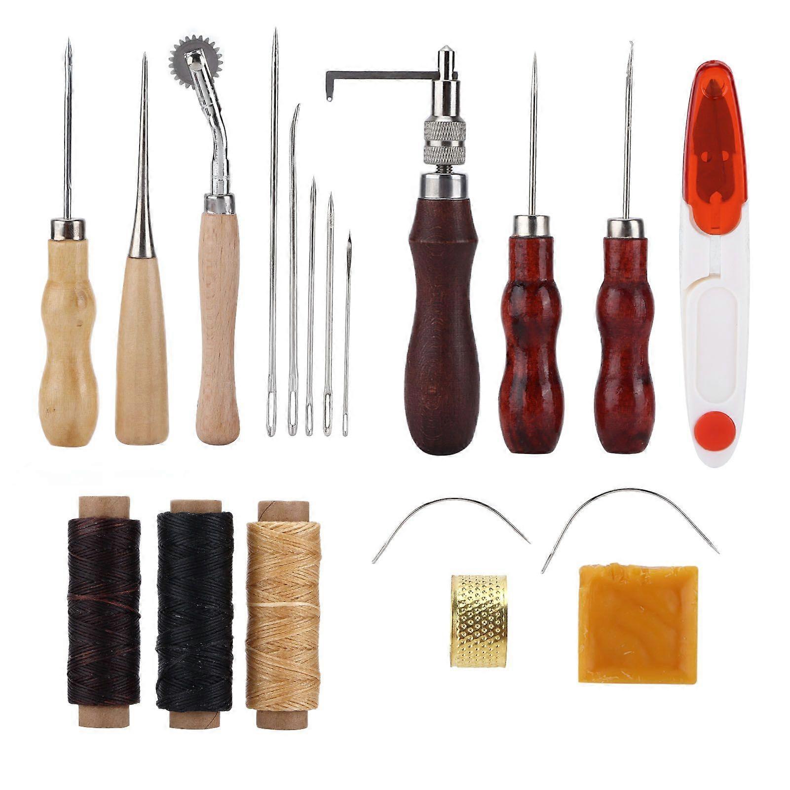 2025 Latest Model  19Pcs Leather Tool Set Fully Equipped DIY Hand Sewing Tools