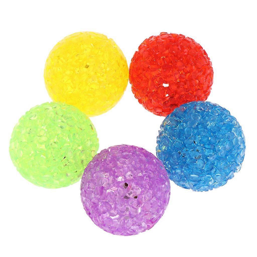 Cat Toy Set with Colorful Crystal-Like Balls, 5 Pieces for Dogs, Cats, and Hamsters, Durable and Safe Material