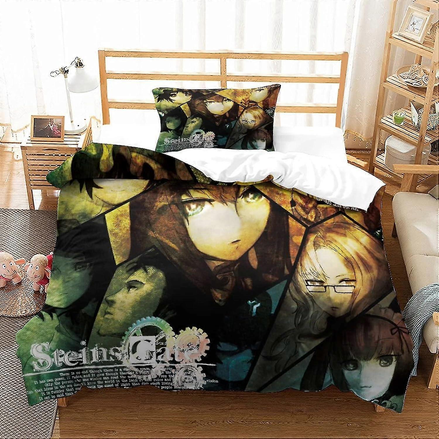 3D Print Duvet Cover Set with Anime Characters for Various Bed Sizes, Microfibre Bedding Set
