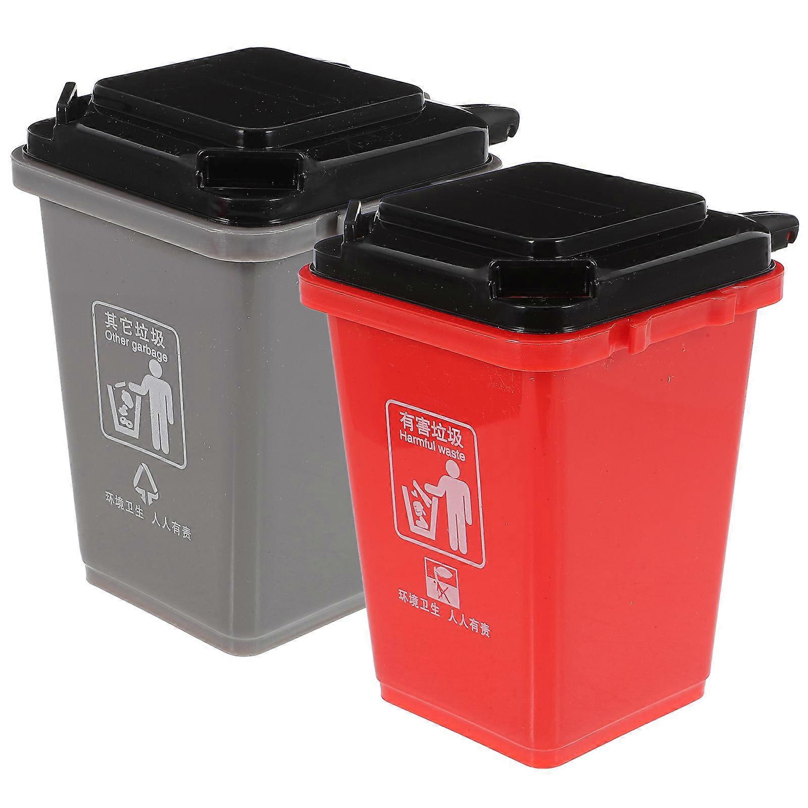 Creative Pen Holder Trash Can Shape for Multi-Function Use 2Pcs Set