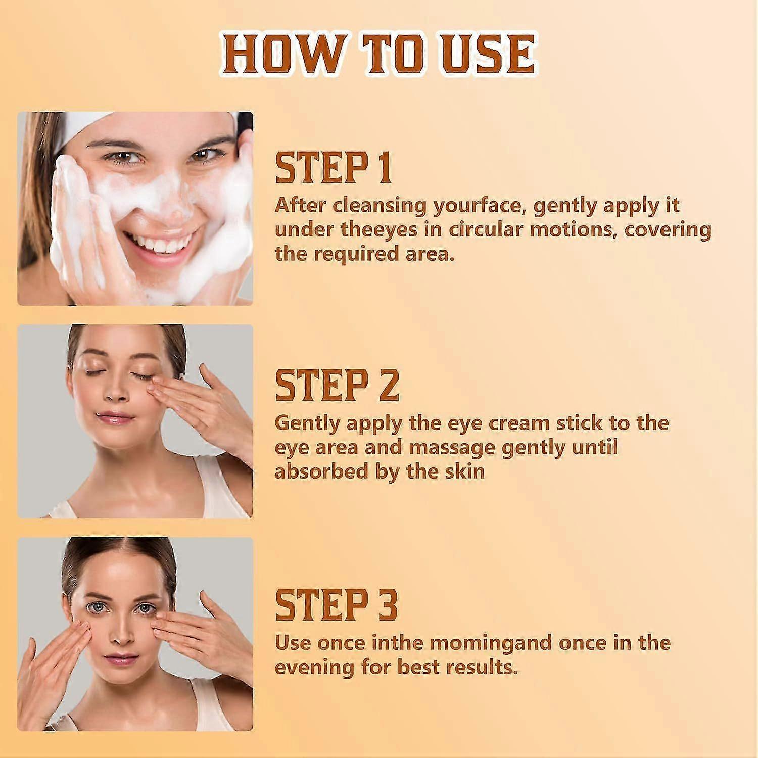 ターメリックレチノールアイクリームスティック、アンダーアイバッグ、アイセラムスティック、アンチエイジングアイクリームスティック深く潤いを与え、小じわを減らします