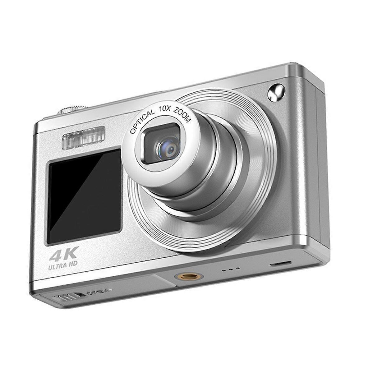 4K HD عدسة تلسكوبية عالية الوضوح كاميرا رقمية مزدوجة الشاشة 16x تقريب بصري مقاوم للماء سيلفي كاميرا الجمال ب