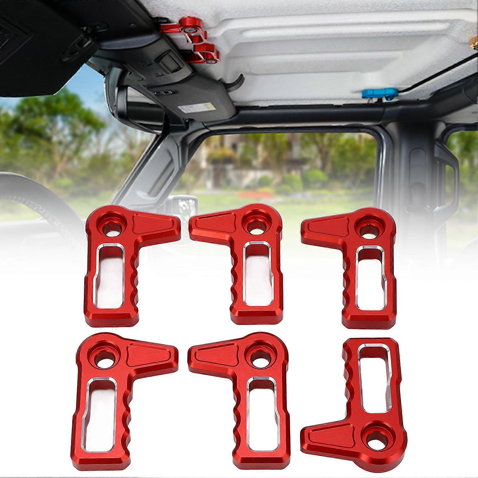 6PCs Hard Top Roof Removal Switch Handle Replacement for Jeep Wrangler JL JLU Gladiator JT 4xe Red