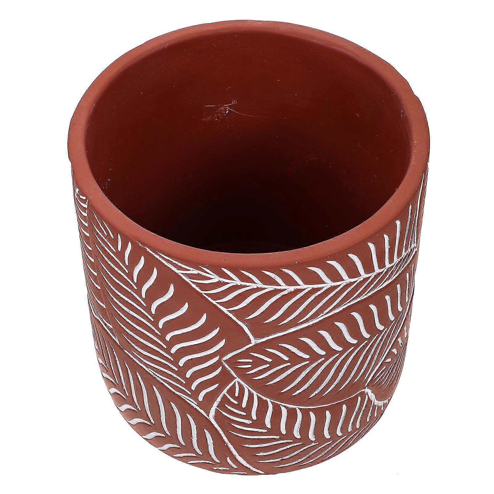 Planting Pots Flower Container Garden Use Cement Leaf Shape Minimalist Style 18x18x17cm 1Pack