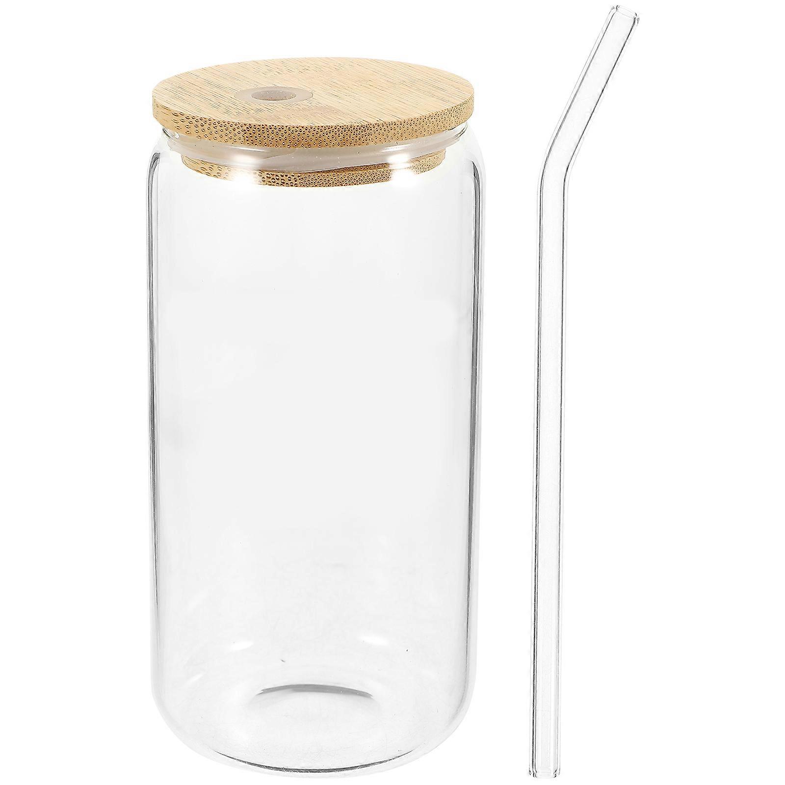 Drinking Jar Coffee Tea Mug Multi Function Heat Resistant Transparent Mug With Straw For General Public 1Pack