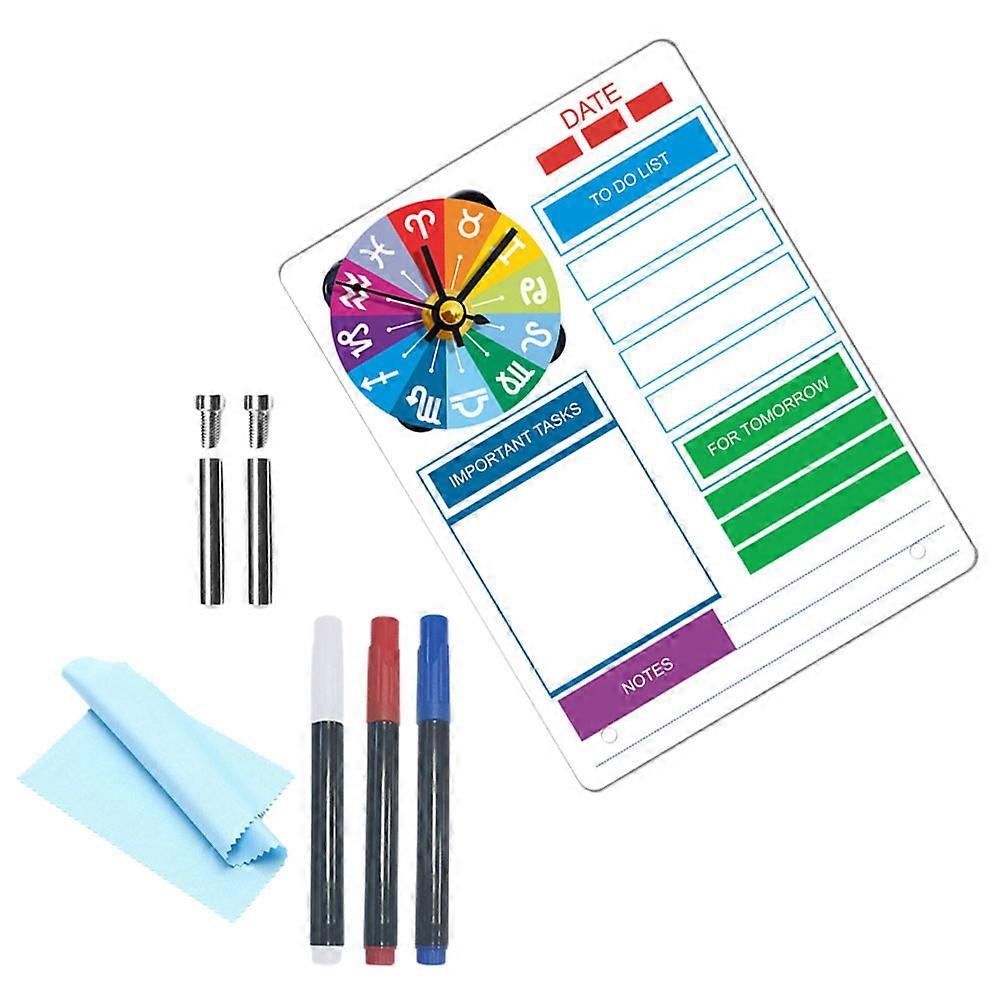 Clear Writing Board Tabletop Dry Erase Board Wall Mountable Study Simple Design Rectangular 1Set