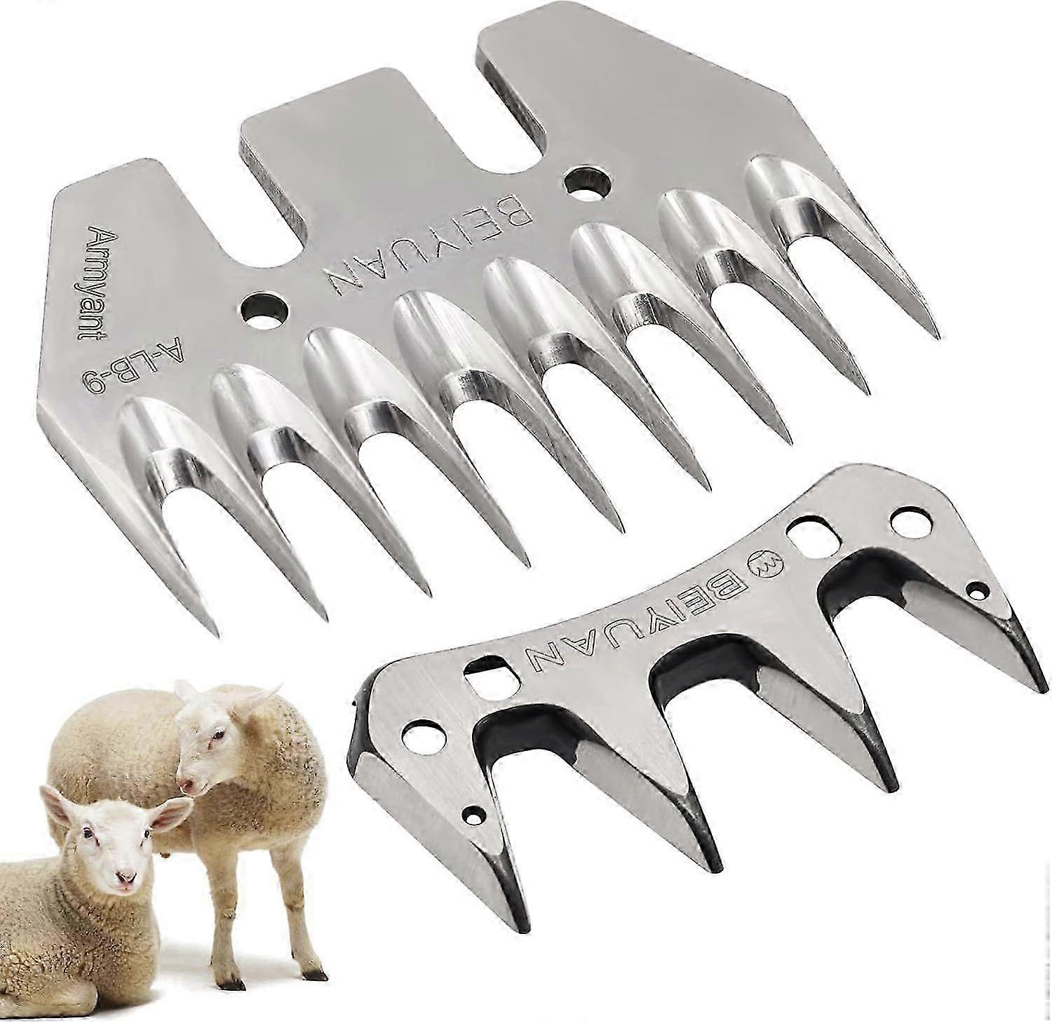9 Teeth Straight Sheep Shearing Blade and Combs Replacement Goat Clipper Blades for Electric Wool Scissors Animal Hair Shearing Shear MODOU