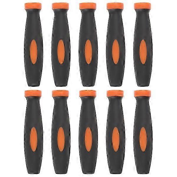 1 Set 10Pcs Practical Rubber File Handles Durable Handles for File (Black)