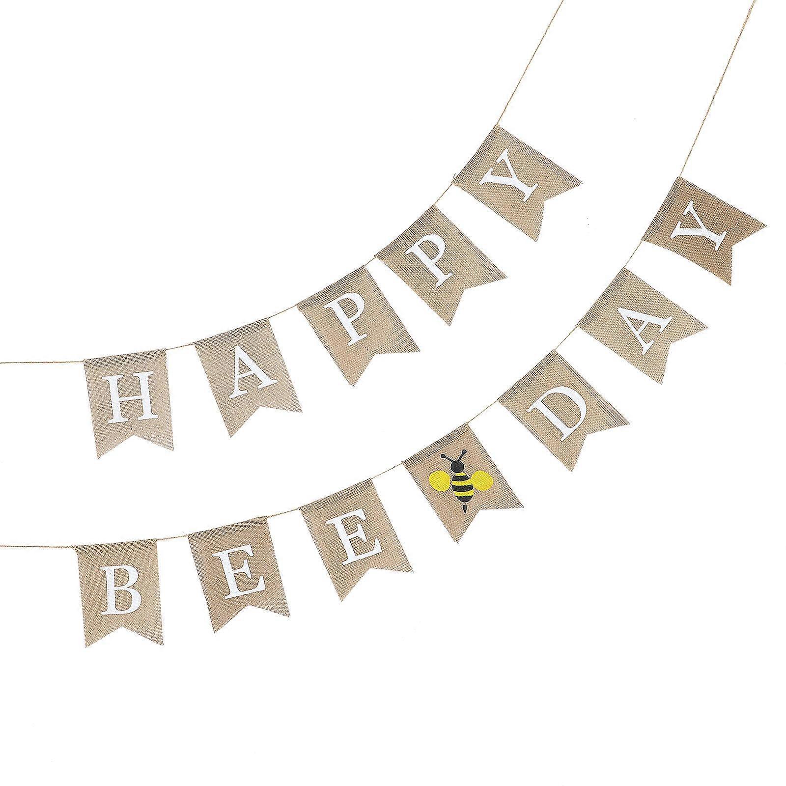Paper Bee Shape Birthday Banner Party Decoration with Flower Design – Lightweight Hanging Pendant for Month Celebrations and Gatherings
