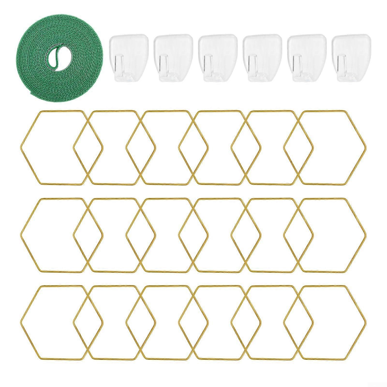 18 pieces chain trellis, plant support clips, DIY, hexagonal chain trellis for climbing plants for indoors and outdoors