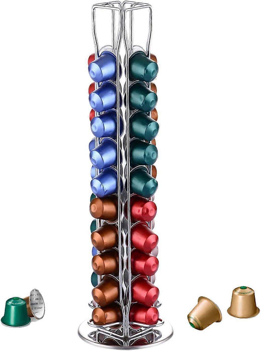Capsule Holder Compatible with Nespresso Original Rotating Dispenser Display Stand - For 40 Pieces - Original Capsule Holder Storage Space Saving Solu