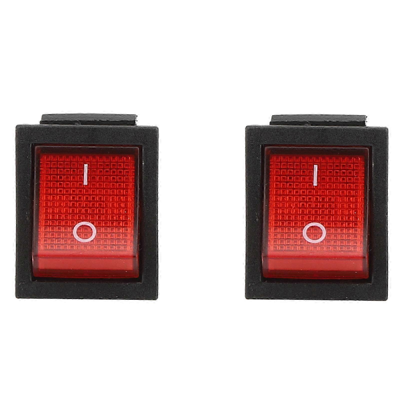 5PCs 16A 250V 4-Pin Rocker Switch with Red Light Industrial Control Accessory 31 x 25mm