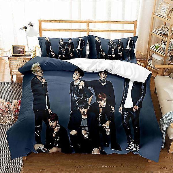 Bts 3D tištěné ložní prádlo, povlak na peřinu a polštář, dárek pro děti
