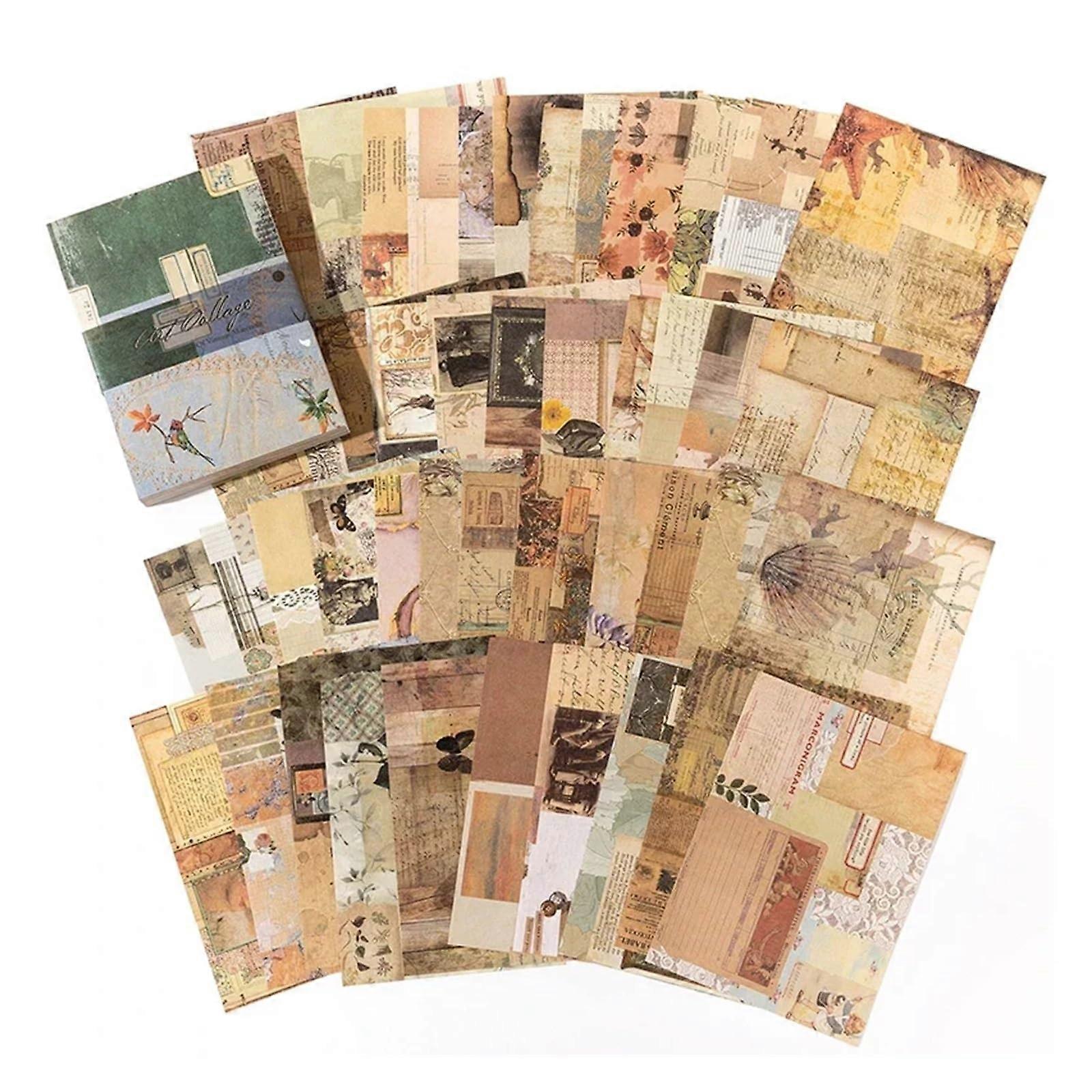 Decorative Scrapbook Paper 100 Sheets Retro Series Material for Collage, Journals, Planners, Crafting, and Scrapbooking