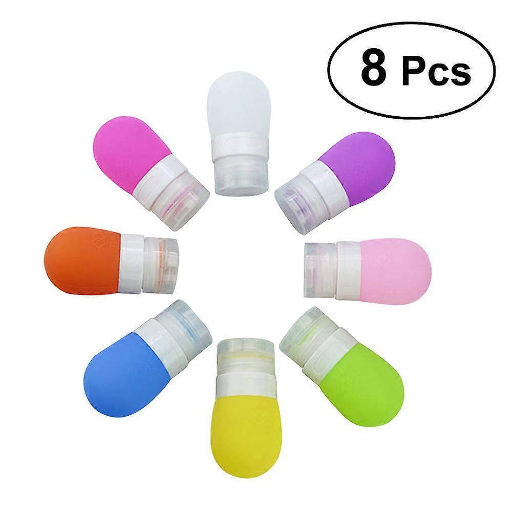 Portable Silicone Squeeze Bottles Set for Travel and Daily Use with Assorted Colors 8 Pieces